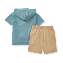 Burt's Bees Organic Baby Dotted Jacquard Sweatshirt & Shorts Set