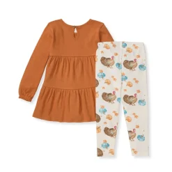 Burt's Bees Organic Baby Girl Turkey Time Shirt and Pant Set
