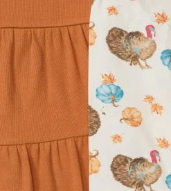 Burt's Bees Organic Baby Girl Turkey Time Shirt and Pant Set
