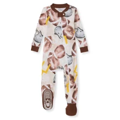 Burt's Bees Organic Baby One-Piece Footless Sleep & Play Football Season