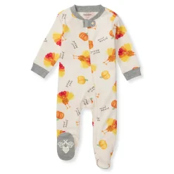 Burt's Bees Organic Baby One-Piece Footless Sleep & Play Turkey Gobble