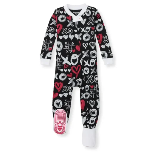 Burt's Bees Organic Baby One-Piece Sleeper XO Doodles