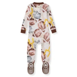 Burt's Bees Organic Baby One-Piece Footless Sleep & Play Football Season