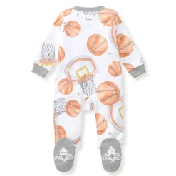 Burt's Bees Organic Baby One-Piece Sleep & Play Basketball