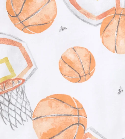 Burt's Bees Organic Baby One-Piece Sleep & Play Basketball