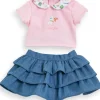 Corolle Dolls Clothes 12" Weekend in Paris: T-Shirt & Ruffled Skirt