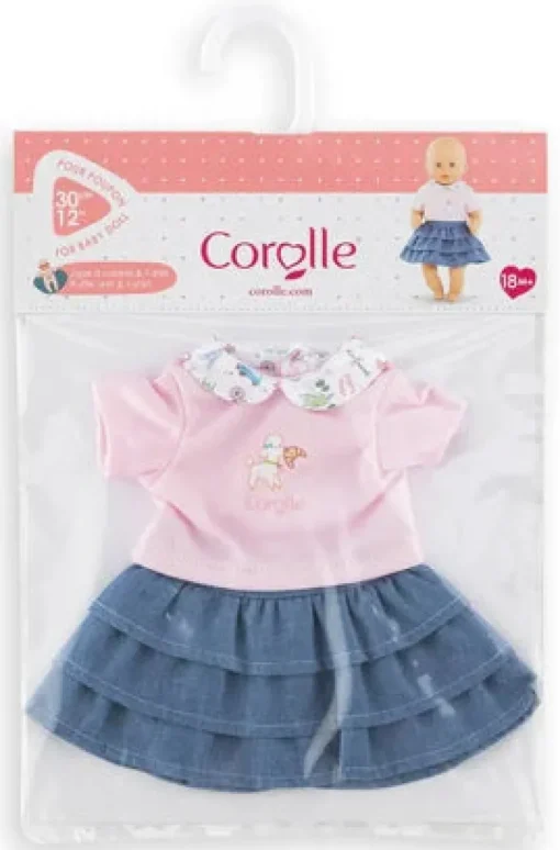 Corolle Dolls Clothes 12" Weekend in Paris: T-Shirt & Ruffled Skirt