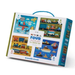 Crocodile Creek Four Puzzles: Vehicles