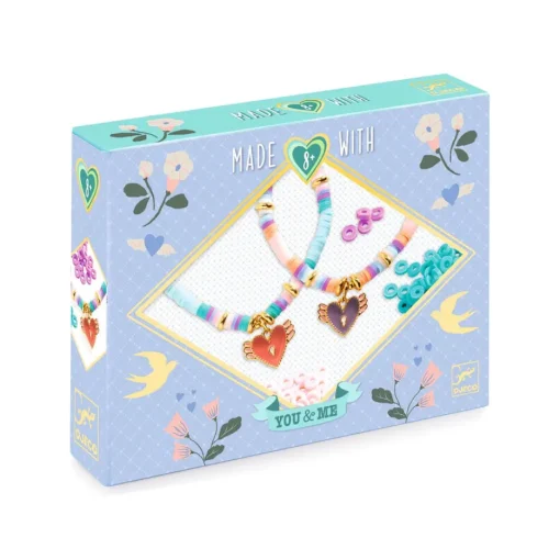 Djeco You & Me Jewelry Kit: Heart Heishi Beads & Jewelry