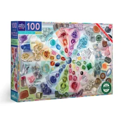eeBoo 100 Piece Puzzle Love of Crystals and Gems