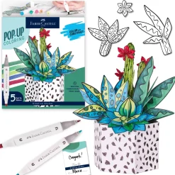 Faber-Castell Pop Up Coloring Bouquet - Succulents
