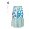 Great Pretenders Bling Bling Mermaid Skirt & Hairclip Set Mint Size 4/6