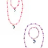 Great Pretenders Necklace & Bracelet Set: Purple/Pink Rainbow