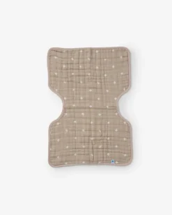 Little Unicorn Cotton Muslin Burp Cloth Taupe Cross
