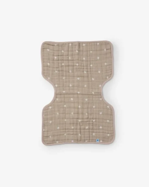 Little Unicorn Cotton Muslin Burp Cloth Taupe Cross