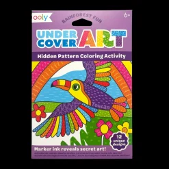 Ooly Undercover Art Hidden Pattern Coloring Activity Art Cards - Rainforest Fun