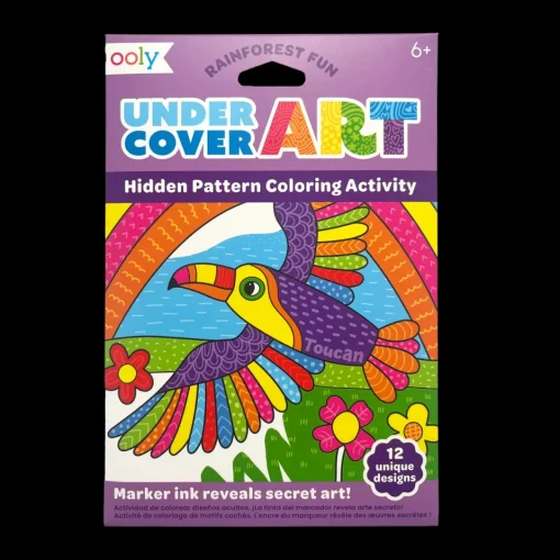 Ooly Undercover Art Hidden Pattern Coloring Activity Art Cards - Rainforest Fun